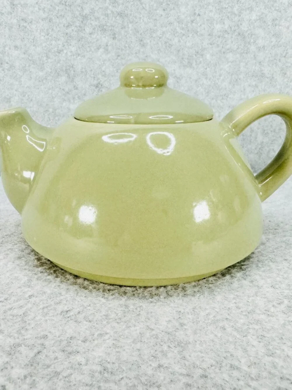 Pier 1 Tea For One Stoneware Stacking Cup and Teapot w Lid Green